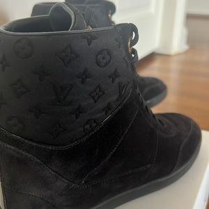 Authentic Louis Vuitton High Top Wedge Sneakers 38